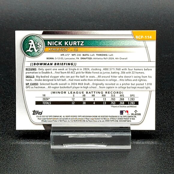 Three 2025 Nick Kurtz RC Topps 35th, Archives, Bowman Chrome Athletics - Picture 3 of 7